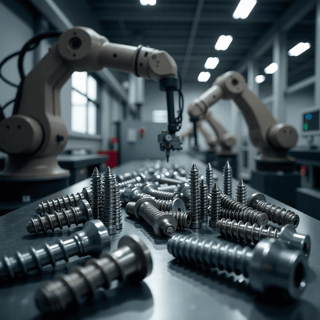 Industrial manufacturing with sparks and metalworking